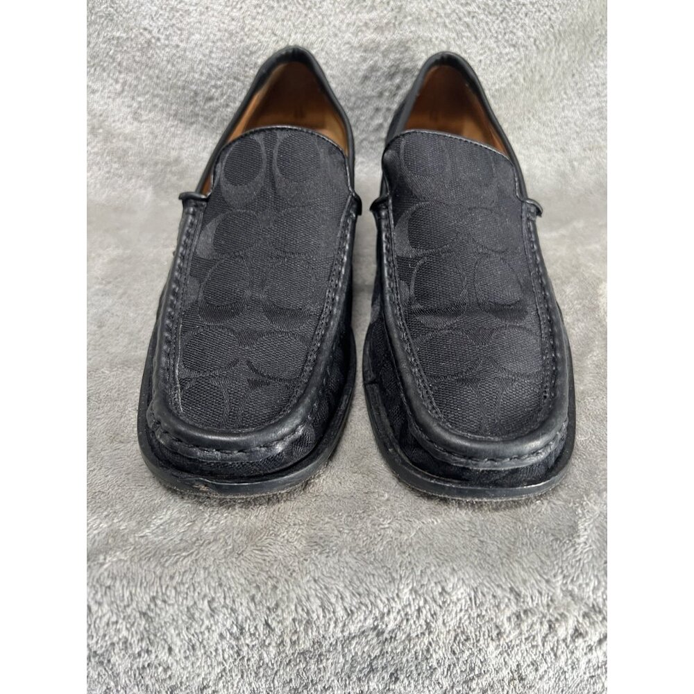 Vtg COACH Woman’s 8.5  Monogram Logo Black Vivian G2 Loafers Made In Italy GPOC - Picture 2 of 7